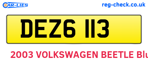 DEZ6113 are the vehicle registration plates.