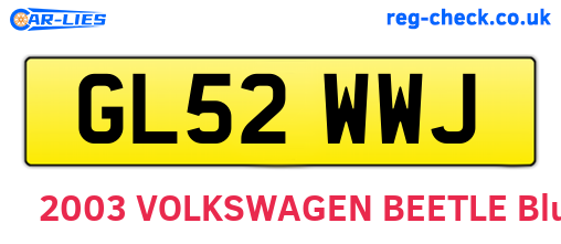 GL52WWJ are the vehicle registration plates.