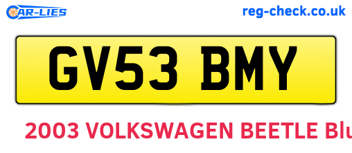 GV53BMY are the vehicle registration plates.