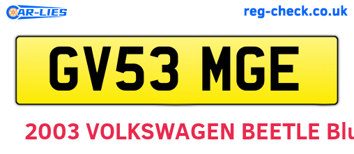 GV53MGE are the vehicle registration plates.