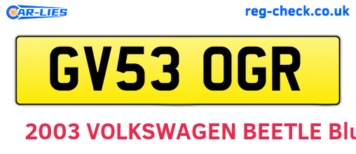 GV53OGR are the vehicle registration plates.