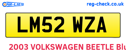 LM52WZA are the vehicle registration plates.