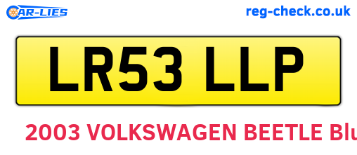 LR53LLP are the vehicle registration plates.