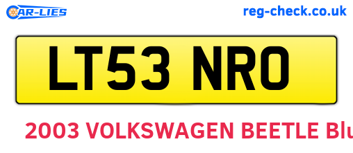 LT53NRO are the vehicle registration plates.