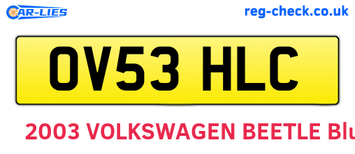 OV53HLC are the vehicle registration plates.