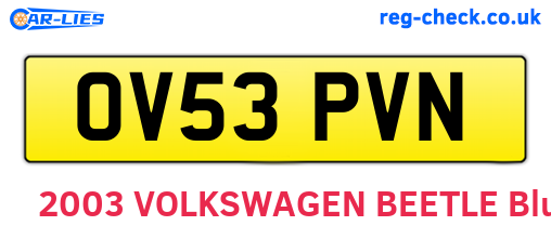 OV53PVN are the vehicle registration plates.