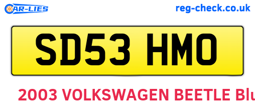 SD53HMO are the vehicle registration plates.