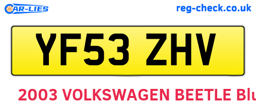 YF53ZHV are the vehicle registration plates.
