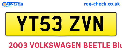 YT53ZVN are the vehicle registration plates.