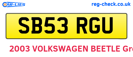 SB53RGU are the vehicle registration plates.