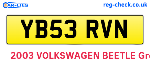YB53RVN are the vehicle registration plates.