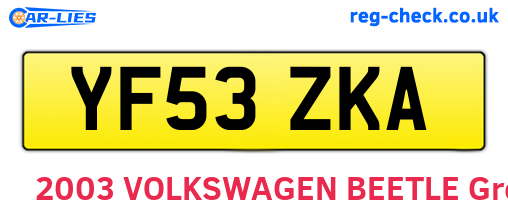 YF53ZKA are the vehicle registration plates.