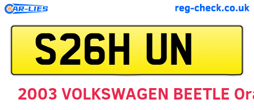 S26HUN are the vehicle registration plates.