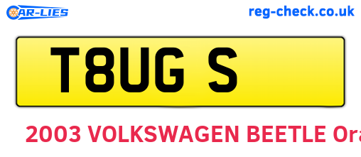 T8UGS are the vehicle registration plates.