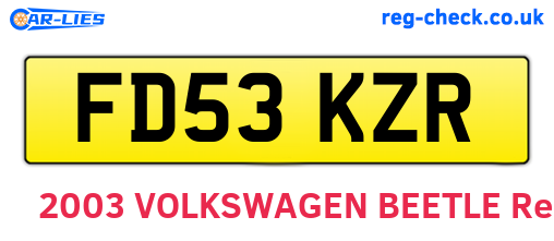 FD53KZR are the vehicle registration plates.