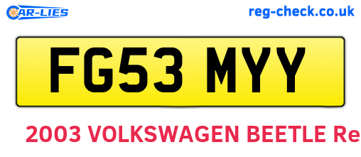 FG53MYY are the vehicle registration plates.