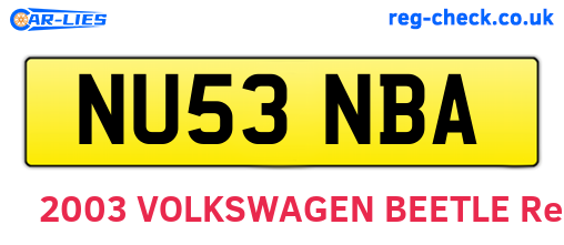 NU53NBA are the vehicle registration plates.