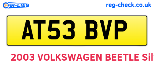 AT53BVP are the vehicle registration plates.