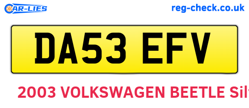 DA53EFV are the vehicle registration plates.