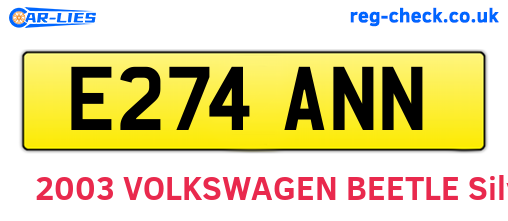 E274ANN are the vehicle registration plates.