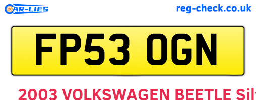 FP53OGN are the vehicle registration plates.