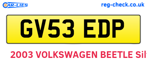 GV53EDP are the vehicle registration plates.