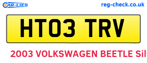 HT03TRV are the vehicle registration plates.