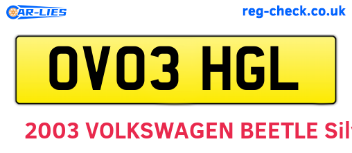 OV03HGL are the vehicle registration plates.