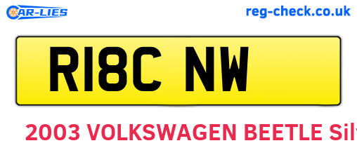 R18CNW are the vehicle registration plates.