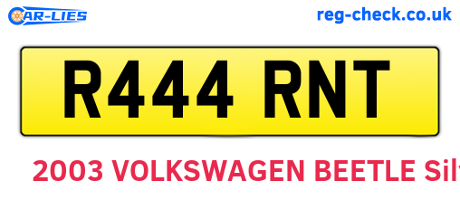 R444RNT are the vehicle registration plates.