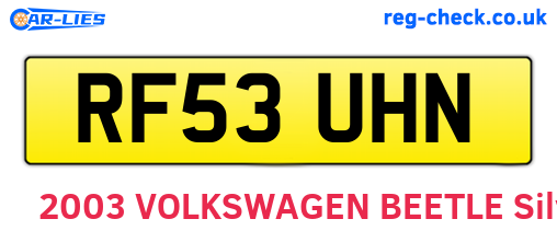 RF53UHN are the vehicle registration plates.