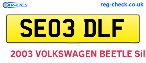 SE03DLF are the vehicle registration plates.