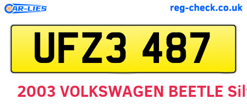 UFZ3487 are the vehicle registration plates.