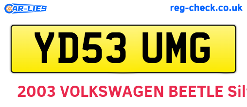 YD53UMG are the vehicle registration plates.