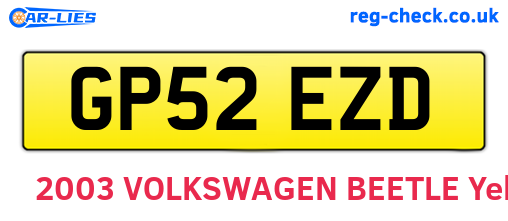 GP52EZD are the vehicle registration plates.