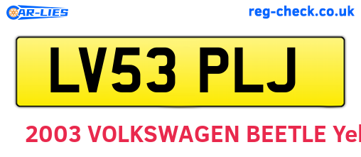 LV53PLJ are the vehicle registration plates.