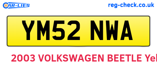 YM52NWA are the vehicle registration plates.