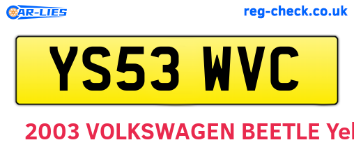 YS53WVC are the vehicle registration plates.