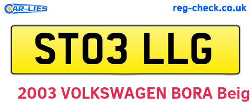 ST03LLG are the vehicle registration plates.