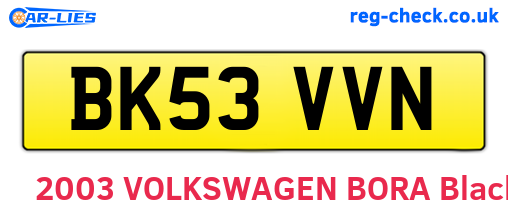 BK53VVN are the vehicle registration plates.