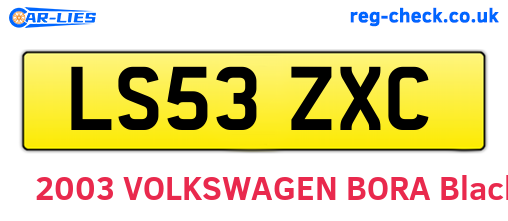 LS53ZXC are the vehicle registration plates.