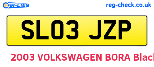 SL03JZP are the vehicle registration plates.