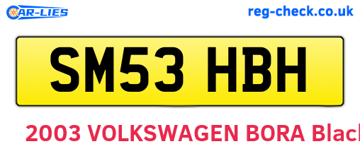 SM53HBH are the vehicle registration plates.