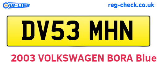 DV53MHN are the vehicle registration plates.
