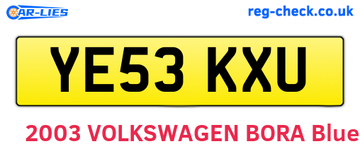 YE53KXU are the vehicle registration plates.