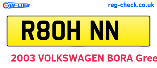 R80HNN are the vehicle registration plates.