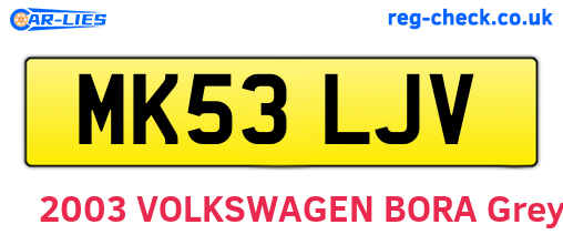 MK53LJV are the vehicle registration plates.