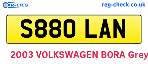 S880LAN are the vehicle registration plates.