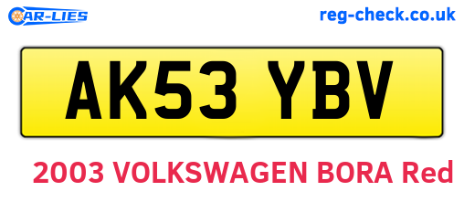 AK53YBV are the vehicle registration plates.
