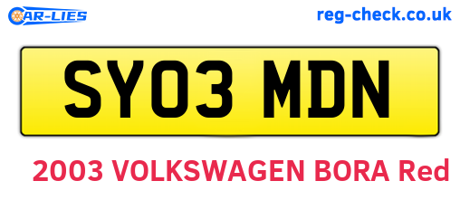 SY03MDN are the vehicle registration plates.